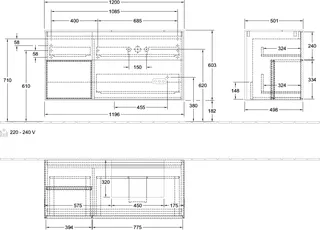 Villeroy & Boch Waschbeckenunterschrank Finion G14 1200x603x501mm m Bel FK/RE/AP: PD/HF/2 – Bild 2