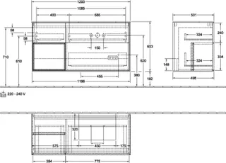 Villeroy & Boch Waschbeckenunterschrank Finion G14 1200x603x501mm m Bel FK/RE/AP: PD/HF/2 – Bild 3
