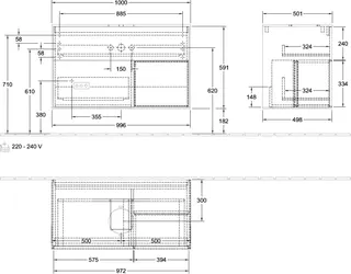Villeroy & Boch Waschbeckenunterschrank Finion FA2 1000x603x501mm m Bel FK/RE/AP: MT/HB/1 – Bild 3