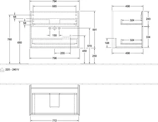 Villeroy & Boch Waschbeckenunterschrank Finion G01 796x591x498mm m Bel FK/RE/AP: MT/-/- – Bild 3
