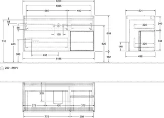Villeroy & Boch Waschbeckenunterschrank Finion G17 1200x603x501mm m Bel FK/RE/AP: PD/HF/2 – Bild 3