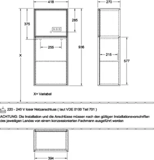 Villeroy & Boch Seitenschrank Finion G51 418x936x270mm m Bel FK/RE/AP: GM/GF/- – Bild 4