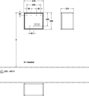 Villeroy & Boch Regalmodul Finion G58 418x356x270mm mit Beleuchtung FK/RE/AP: GN/PD/- – Bild 5