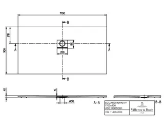 Villeroy & Boch Duschwanne Squaro Infinity 1700x900x40mm re-eckig flb Einbau AR StoneWhite – Bild 2