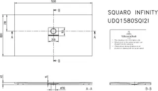 Villeroy & Boch Duschwanne Squaro Infinity 1500x800x40mm re-eckig Flächenbündiger Einbau AR Grey – Bild 3