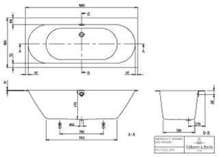 Villeroy & Boch Badewanne Oberon 2.0 E18 1800x800x 625mm re-eckig m. Sys HE TP1 Weiß Alpin – Bild 4