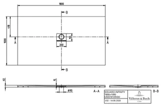 Villeroy & Boch Duschwanne Squaro Infinity 2MV 1800x1000x40mm re-eckig flb Einbau AR StoneWhite – Bild 2