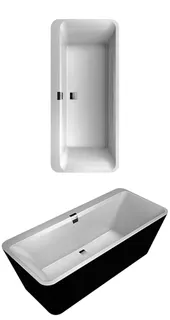 VB Badewanne Squaro Edge 12 1800x800x 620mm Duo Freistehend Weiß Alpin