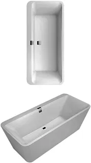 Villeroy & Boch Badewanne Squaro Edge 12 W2 1800x800x660mm Excellence Duo Freistehend Weiß Alpin – Bild 2