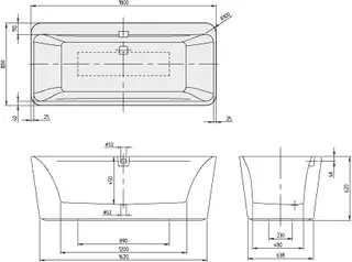 Villeroy & Boch Badewanne Squaro Edge 12 W2 1800x800x660mm Excellence Duo Freistehend Weiß Alpin – Bild 4