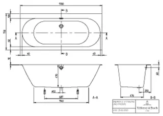 Villeroy & Boch Badewanne Oberon 2.0 1700x750x625mm re-eckig m. System HE TP2 Weiß Alpin – Bild 4