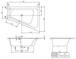 Villeroy & Boch Badewanne Loop&Friends 1750x1350x465mm spez Fo rechts ausf. m Sys CE TP1 weAlpin – Bild 3