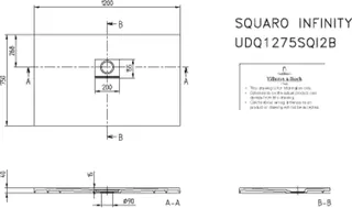 Villeroy & Boch Duschwanne Squaro Infinity 1200x750x40mm re-eckig EB:li/re flb Einb AR StoneWhite – Bild 3