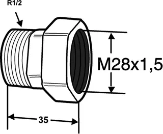 HEIMEIER Heizkörper-Anschlussverschr. R 1/2 x M 28, AMETAL-C vernickelt – Bild 5