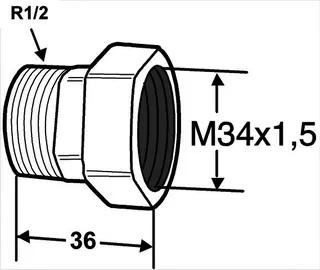 HEIMEIER Heizkörper-Anschlussverschr. R 1/2 x M 34, AMETAL-C vernickelt – Bild 4