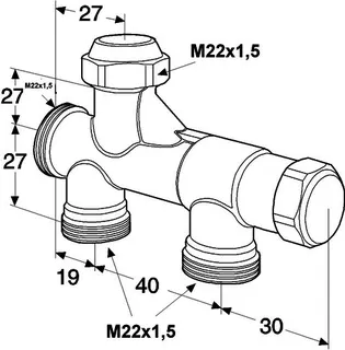 HEIMEIER Thermostatv. Flowrett RSD 821 M 22x1,5, Kvs-Wert 1,5, Einrohr, DN10 – Bild 2