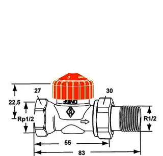 HEIMEIER Thermostat-Ventilunterteil Eclipse, Durchgang, verkürzt, DN 15 – Bild 5