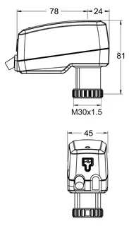 TA motor. Stellantrieb TA-Slider500 I/O stetig, 0(2)-10 VDC, 1 m – Bild 2
