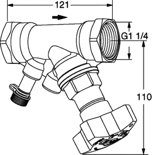 TA Strangabsperrventil STS, PN 25 DN 32, G 1 1/4, kvs 18,3 m3/h – Bild 5