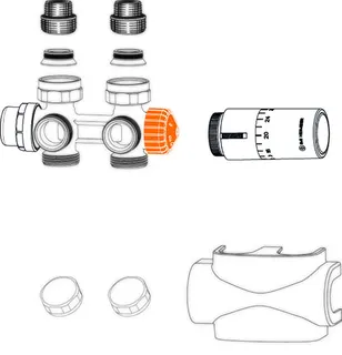 HEIMEIER Ventil Multilux 4-Eclipse-Set Halo, Autom. Durchflussregelung, chrom – Bild 2