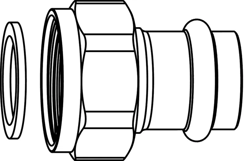 HEIMEIER Verschraubung mit Pressnippel Rotguss, 15 mm, für DN 15, flachdichtend