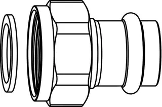 HEIMEIER Verschraubung mit Pressnippel Rotguss, 15 mm, für DN 15, flachdichtend – Bild 2