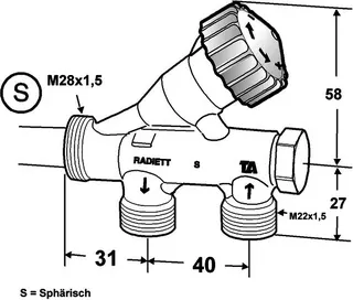 HEIMEIER Einrohrv. TA RadiettS DN15 1/2" für seitlichen Einpunktanschluss – Bild 4