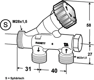HEIMEIER Einrohrv. TA RadiettS DN15 1/2" für seitlichen Einpunktanschluss – Bild 5
