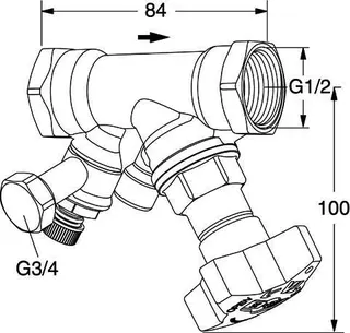 TA Strangabsperrventil STS, PN 25 DN 15, G 1/2, kvs 3,5 m3/h, Entleerung – Bild 5
