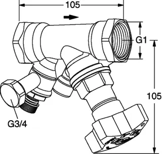 TA Strangabsperrventil STS, PN 25 DN 25, G 1, kvs 9,8 m3/h, Entleerung – Bild 5