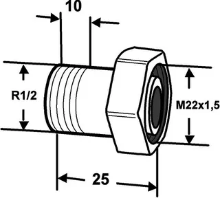 HEIMEIER Heizkörper-Anschlussverschr. R 1/2 x M 22, AMETAL-C vernickelt – Bild 5