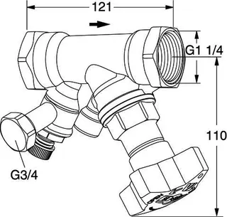 TA Strangabsperrventil STS, PN 25 DN 32, G1 1/4, kvs 18,3m3/h, Entleerung – Bild 5