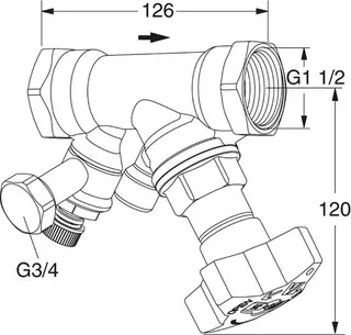 TA Strangabsperrventil STS, PN 25 DN 40, G1 1/2, kvs 25,4m3/h, Entleerung – Bild 3