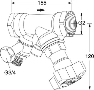 TA Strangabsperrventil STS, PN 25 DN 50, G 2, kvs 42,4 m3/h, Entleerung – Bild 3