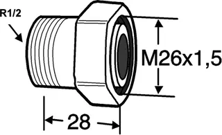 HEIMEIER Heizkörper-Anschlussverschr. R1/2xM26, AMETAL-C vern., f. RADIETT-U – Bild 5