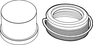 TA Behördenkappe, M30 x 1,5 Set aus Kunststoffkappe/Sicherungsring