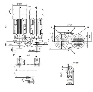 Wilo Trockenläufer-Standard-Doppelpumpe DPL 80/115-2,2/2,DN80,3x400V,2.2kW – Bild 4