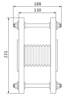 Wilo Mechanisches Zubehör, Rohrmontage Edelstahlkompensator DN 40, PN 16 – Bild 2