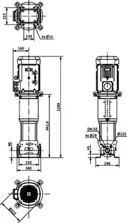 Wilo Hochdruck-Kreiselpumpe Helix V1609-1/25/E/K/400-50,DN50,7.5kW – Bild 3