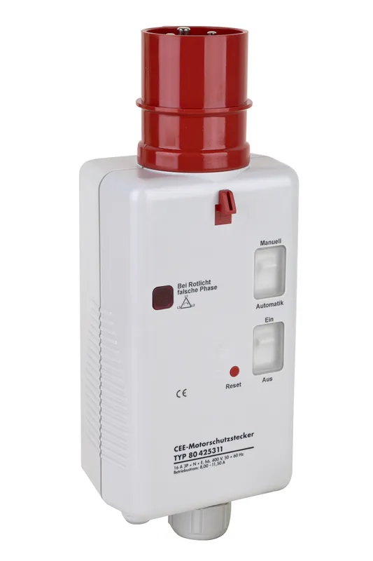 Wilo CEE-Motorschutzstecker MCP 6.3-10 A, Ein/Aus, Phasenwender, 4-polig