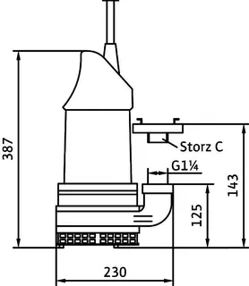 Wilo Schmutzwasser-Tauchmotorpumpe EMU KS 9D,Storz C,3x400V,0.75kW – Bild 3