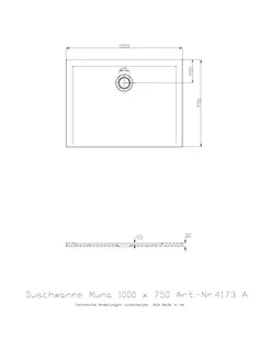 Hoesch Duschwanne Muna 1000x750x30 ohne Antirutsch, Material Solique, Weiß – Bild 2