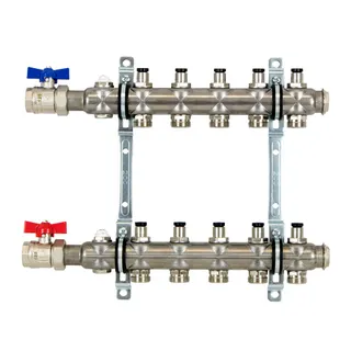 strawa Heizkörper-Anschlussverteiler e-class 55 ohne SFE mit 3/4''KH 6 Hkr.