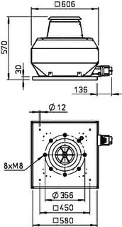 Helios VDD 315/4 T120 Dachventilator 3-PH, Temp. b.120 Grad C – Bild 2