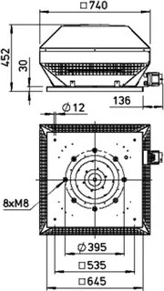 Helios RDW 355/4 Dachventilator 1-PH horizontal, 230 V, 4-polig – Bild 2