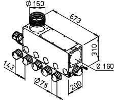 Helios FRS-MVK 5+2-75/160 Multi-Verteilerk., 7 x DN 75, 2 x DN 160 – Bild 2