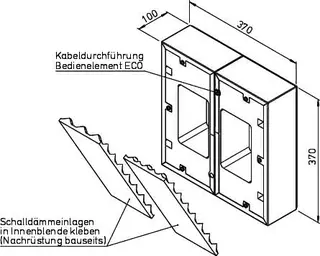 Helios KWL 60 SDS Schalldämmset Rahmen isol. m. Dämmzuschnitt f.Innenbl. – Bild 2