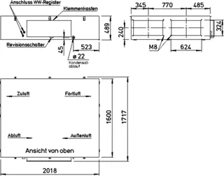 Helios KWL EC 2000 D PRO Deckengerät m.WRG, Bypass, Grafikdisplay – Bild 2