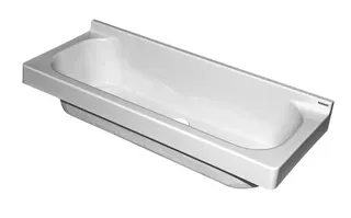 Waschrinne RoMex ohne Armaturenbank 1200 x 380 mm, Farbe: weiss