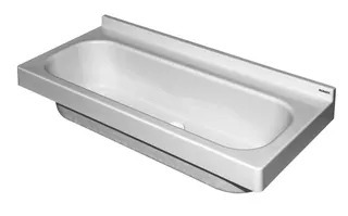 Waschrinne RoMex mit Armaturenbank 1200 x 380 mm, Farbe: weiss